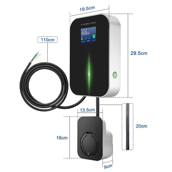 Planet Gates 16A 3Phase EV Charger Electric Vehicle Charging Station EVSE Wallbox Type 2 Socket IEC 62196-2 for Audi Mercedes-Benz, Hyundai