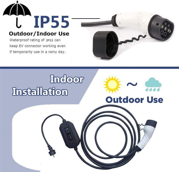 Planet Gates 16A Type 2 Portable EV Charger Adapter IEC62196 Convertor EVSE Home Electric Vehicle Car Charging Station Single Phase 220V-250V