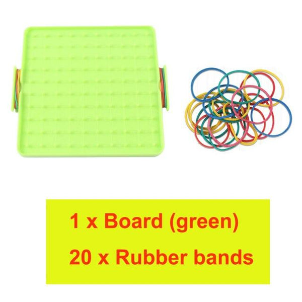 Planet Gates 16cm green Plastic Nail Plate Primary Mathematics Nailboard Tool Geometry Demo Children Educational Toy Teaching Instrument Puzzle Game Toy