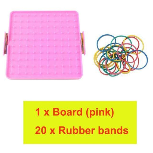 Planet Gates 16cm pink Plastic Nail Plate Primary Mathematics Nailboard Tool Geometry Demo Children Educational Toy Teaching Instrument Puzzle Game Toy