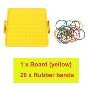 Planet Gates 16cm yellow Plastic Nail Plate Primary Mathematics Nailboard Tool Geometry Demo Children Educational Toy Teaching Instrument Puzzle Game Toy