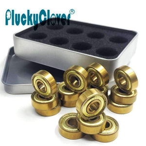 Planet Gates 16pcs 608zz Abec11 Golden Skate Board Bearings Sole Skate Roller Ball Bearings Long Board Scooters Freestyle Skateboard Bearing