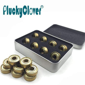 Planet Gates 16pcs 608zz Abec11 Golden Skate Board Bearings Sole Skate Roller Ball Bearings Long Board Scooters Freestyle Skateboard Bearing
