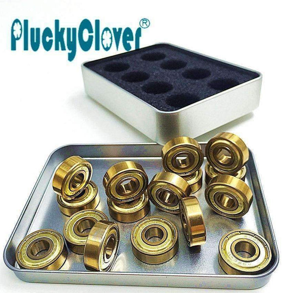 Planet Gates 16pcs 608zz Abec11 Golden Skate Board Bearings Sole Skate Roller Ball Bearings Long Board Scooters Freestyle Skateboard Bearing