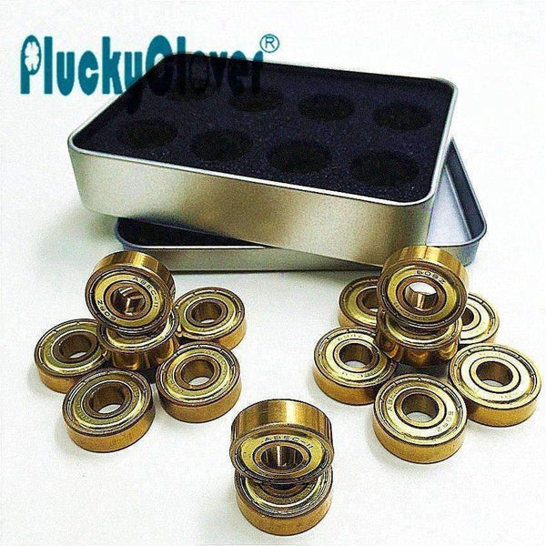 Planet Gates 16pcs 608zz Abec11 Golden Skate Board Bearings Sole Skate Roller Ball Bearings Long Board Scooters Freestyle Skateboard Bearing