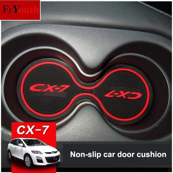 Planet Gates 16pcs/set 3D Rubber Mat Non-slip Interior Cup Pad Door Groove Mat For Mazda CX-7 CX7 CX 7 Car door mat Auto Accessories Styling