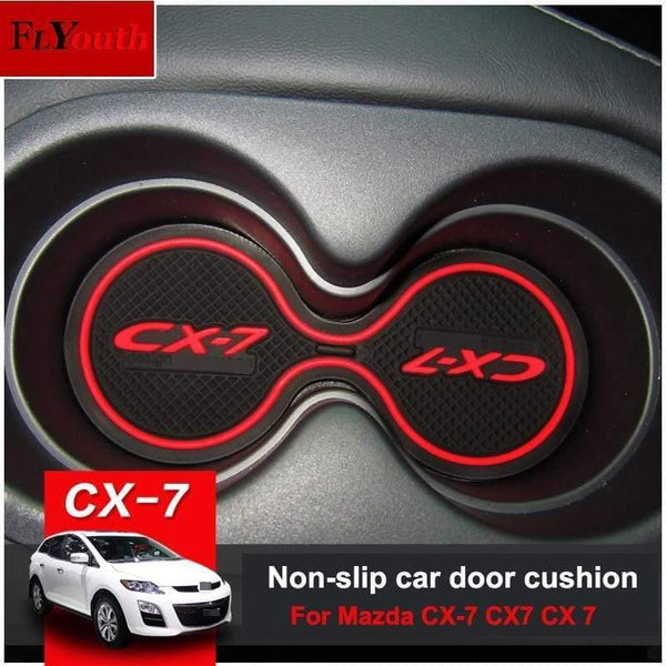 Planet Gates 16pcs/set 3D Rubber Mat Non-slip Interior Cup Pad Door Groove Mat For Mazda CX-7 CX7 CX 7 Car door mat Auto Accessories Styling