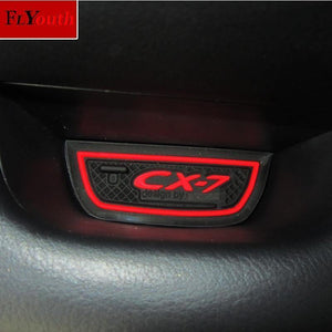 Planet Gates 16pcs/set 3D Rubber Mat Non-slip Interior Cup Pad Door Groove Mat For Mazda CX-7 CX7 CX 7 Car door mat Auto Accessories Styling