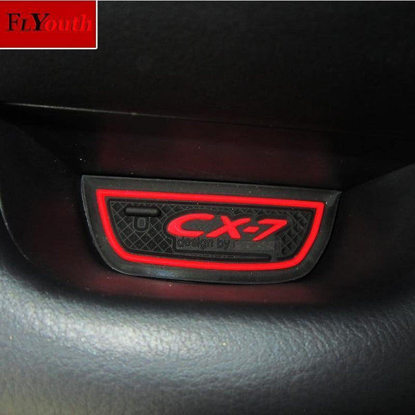 Planet Gates 16pcs/set 3D Rubber Mat Non-slip Interior Cup Pad Door Groove Mat For Mazda CX-7 CX7 CX 7 Car door mat Auto Accessories Styling