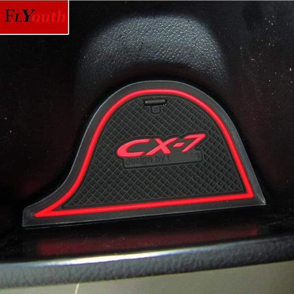 Planet Gates 16pcs/set 3D Rubber Mat Non-slip Interior Cup Pad Door Groove Mat For Mazda CX-7 CX7 CX 7 Car door mat Auto Accessories Styling