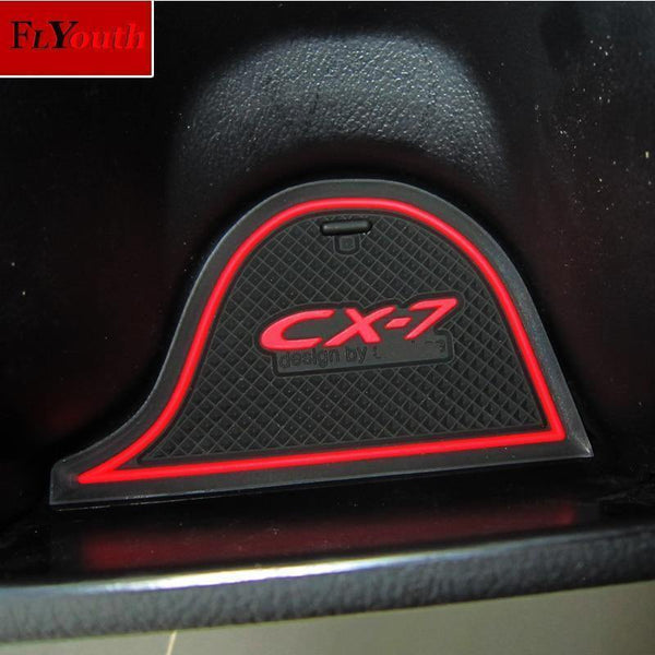 Planet Gates 16pcs/set 3D Rubber Mat Non-slip Interior Cup Pad Door Groove Mat For Mazda CX-7 CX7 CX 7 Car door mat Auto Accessories Styling