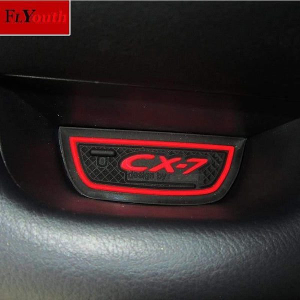 Planet Gates 16pcs/set 3D Rubber Mat Non-slip Interior Cup Pad Door Groove Mat For Mazda CX-7 CX7 CX 7 Car door mat Auto Accessories Styling