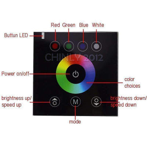Planet Gates 16W RGBW 2.4G wireless wall switch touch controller LED Fiber optic light Star Ceiling Kit Lights 150pcs 0.75mm 2M+Crystal