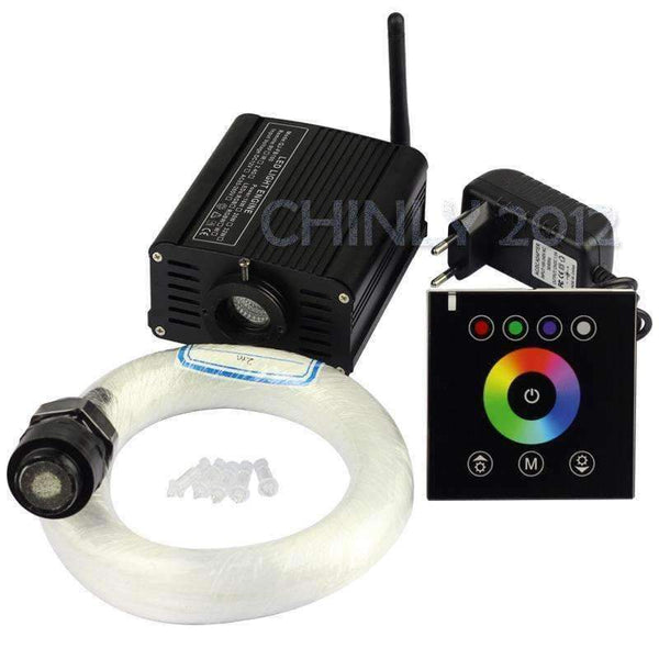 Planet Gates 16W RGBW 2.4G wireless wall switch touch controller LED Fiber optic light Star Ceiling Kit Lights 150pcs 0.75mm 2M+Crystal