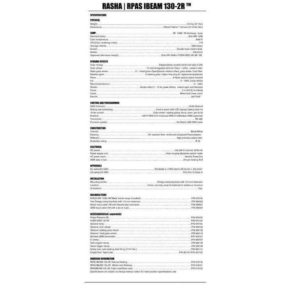 Planet Gates 16x  Rasha Top End 2R 120W Beam MovingHead Light With 14 Gobos, 3 Layer Lens,Touch Screen LCD Display With Powercon Stage Light