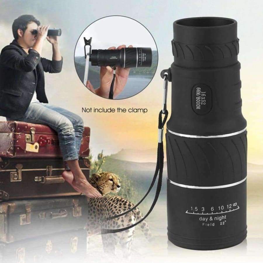 Planet Gates 16x52 Telescope HD Vision 66m/8000m  Waterproof Monocular Smartphones Camera Coating Magnifier+Bag Outdoor Hunting
