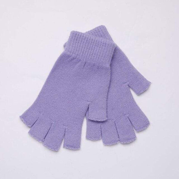 Planet Gates 16XiangYuPurple / Elastic Sparsil Women Men Half Finger Cashmere Glove Short Wool Knitted Wrist Mitten Winter Warm Unisex Wool Stretch Fingerless Gloves