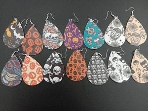 Planet Gates 17 30pair/lot New Teardrop PU Leather Earrings Sequins Looking Various Looking Various Multi Colors Bohemia Water Drop Earring