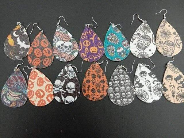 Planet Gates 17 30pair/lot New Teardrop PU Leather Earrings Sequins Looking Various Looking Various Multi Colors Bohemia Water Drop Earring