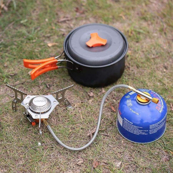 Planet Gates 17*7cm Mini Camping Stoves Folding Outdoor Gas Stove Portable Furnace Cooking Picnic Split Stoves 3000W Cooker Burners
