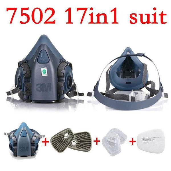 Planet Gates 17 in 1 half Face Respirator 3M 7502 Gas mask Spray Painting Protection Respirator Dust mask