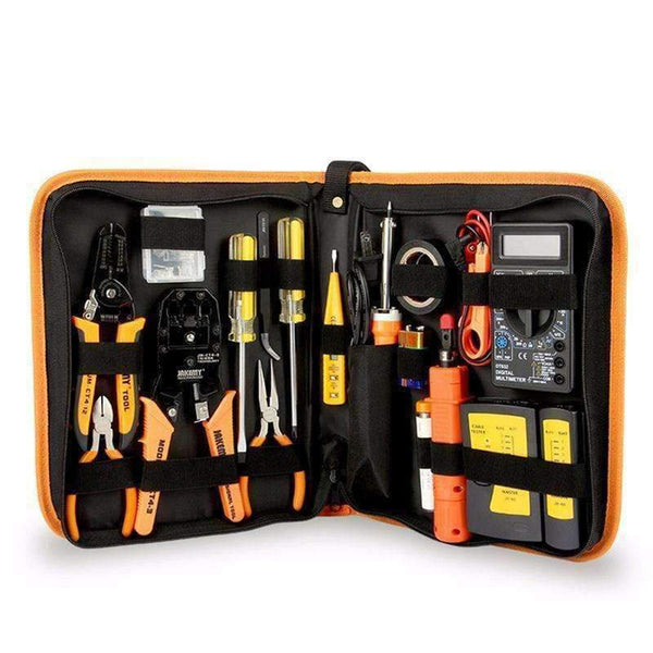 Planet Gates 17 in 1 Hand Tool Set Electronic Maintenance Repair Tools Kit Electric Soldering Iron Kit Pliers Tweezers Digital Multimeter Set