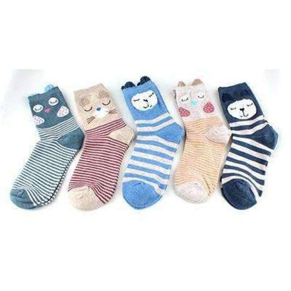 Planet Gates 17 / One Size 5pairs Winter Autumn Women Cotton cartoon Socks Female girl Cute warm funny Sock pattern calcetines gifts dropshipping