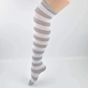 Planet Gates 17 / One Size Long Knee Socks Striped Cotton Thigh High Lady's Over The Knee Stockings 2018 Thin Stripes High Tube Color Stripes Socks