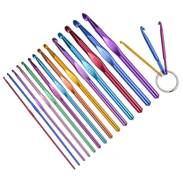 Planet Gates 17 pcs Crochet Hooks Set With Case 14 Styles Knitting Needles Set DIY Needle Arts Craft Scissors  Markers Sewing Tools GYH