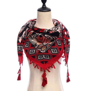 Planet Gates 17-red New brand women scarf square cotton shawls and wraps lady pashmina Tassels Bohemia foulard winter female bandana hijabs