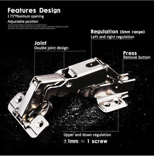 Planet Gates 175 Degree Hydraulic Buffer Hinge Rustless Iron Buffer Soft Close Cabinet Cupboard Door Hinges For Furniture Hinge