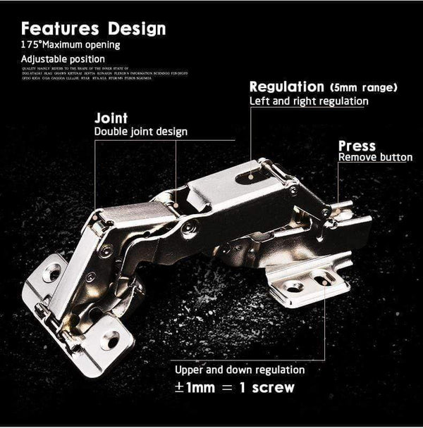 Planet Gates 175 Degree Hydraulic Buffer Hinge Rustless Iron Buffer Soft Close Cabinet Cupboard Door Hinges For Furniture Hinge