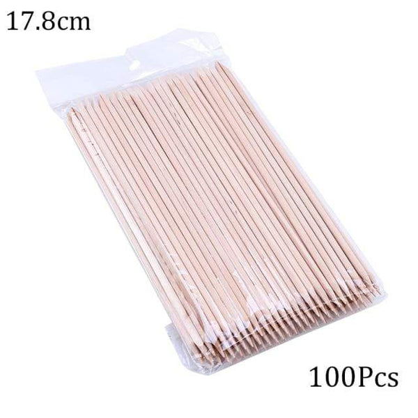 Planet Gates 178 mm 50/100 Wooden Cuticle Pusher Remover Nail Art Design Orange Wood Sticks Rhinestones Dotting Removal Manicure Pedicure Care Tools