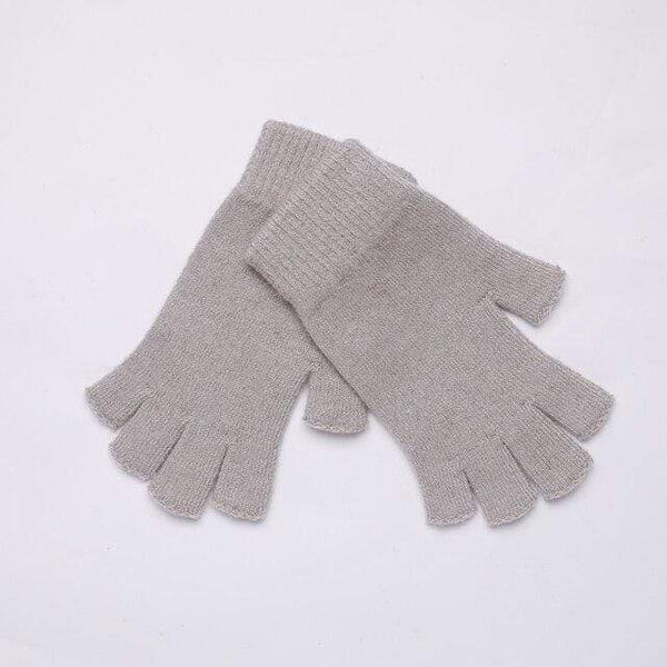 Planet Gates 17Camel / Elastic Sparsil Women Men Half Finger Cashmere Glove Short Wool Knitted Wrist Mitten Winter Warm Unisex Wool Stretch Fingerless Gloves