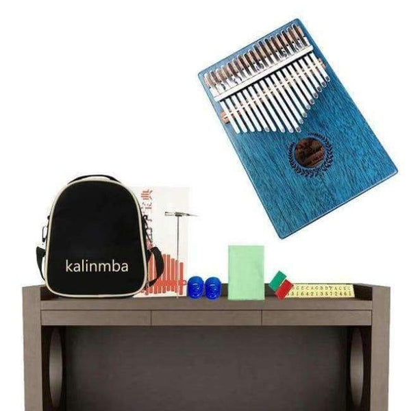 Planet Gates 17klávesový modrý 17klávesový prstový kalimba mbira sanza palec piano kapesní velikost začátečník klávesnice marimba dřevěný hudební nástroj doprava zdarma