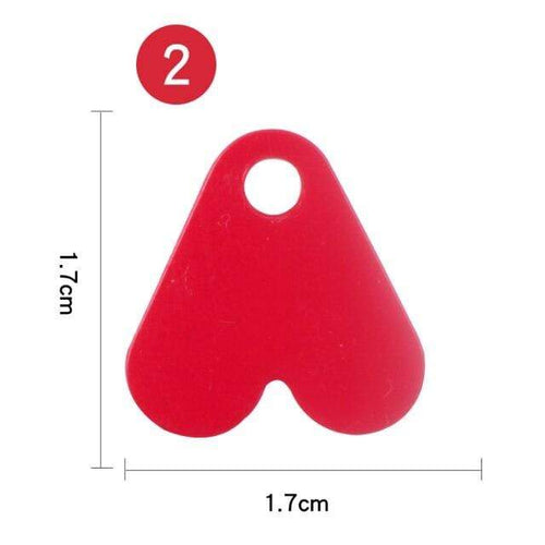 Planet Gates 17mm 100Pcs Plastic Red Heart Shape Sequin Accessory 15/17/21mm For Bait Spoon Fishing Lure Hook Tail DIY Fishing Lure Accessories