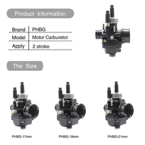 Planet Gates 17mm 19mm 21mm Dellorto PHBG DS Black Racing Carburetor Carb DIO JOG 50cc 90cc BWS100 for Puch Yamaha Zuma Motorcycle