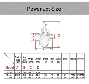 Planet Gates 17mm 19mm 21mm Dellorto PHBG DS Black Racing Carburetor Carb DIO JOG 50cc 90cc BWS100 for Puch Yamaha Zuma Motorcycle