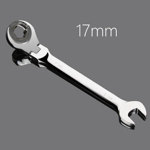 Planet Gates 17mm Activity Fixed Or Active Dual-Use Fast Plum Opening Ratchet Spanners Pipe Wrench 72 Tooth Chrome Vanadium Alloy Steel Car Repair Tools