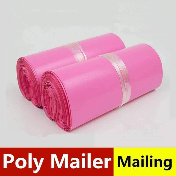 Planet Gates 17x30cm 100pcs Mail Packaging Poly Mailer Package Shipping Plastic Mailing Bag By Envelope Courier Pink Self-Adhesive Supplies Wholesale Bulk