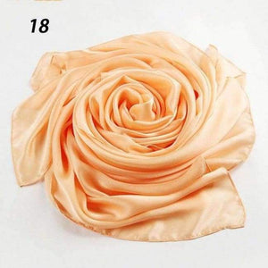 Planet Gates 18 Buds / One Size Women Spring Silk Scarf Soft Smooth Solid Color Long Shawl Summer Beach Cover-Up Wraps Sun-Protective Scarves 90*180