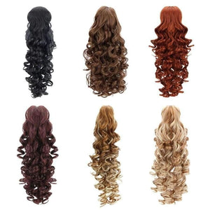 Planet Gates 18" Curly Synthetic Ponytail Wig Hair Extensions Claw On Hairpiece Long Deep Wave Clip In Ponytail Hair Extension Heat Resistant