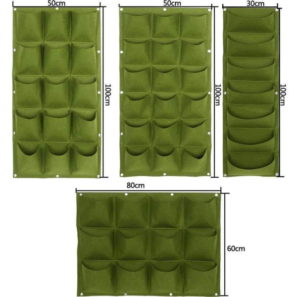 Planet Gates 18 Green Vertical Grow Bag Gardening Wall Mounted Planting Flower Grow Container Strawberry Growing Bags Garden Home Supplies