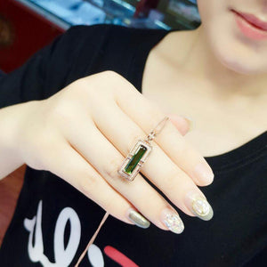 Planet Gates 18 K 100% Natural Green Tourmaline 3.2ct Brazil Origin Diamonds Gemstone Diamond Women's Pendants Necklaces