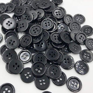 Planet Gates 18 mm 50pcs 11/15/18/20/25/30mm Black Color Overcoat Plastic Button 4 Holes Craft Sewing PT251