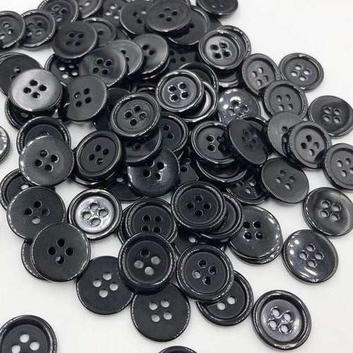 Planet Gates 18 mm 50pcs 11/15/18/20/25/30mm Black Color Overcoat Plastic Button 4 Holes Craft Sewing PT251