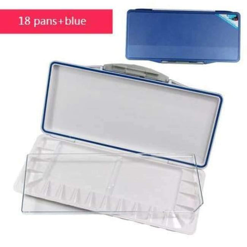 Planet Gates 18 pans  blue Quality Empty Watercolor Palette Paints Tins Box for Professional Art Painting Palette Supplies acrylic moisturizing