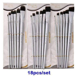 Planet Gates 18 pcs 6/18Pcs Paint Brushes Set for Artist Professional Painting Supplies/Nylon Hair Oil Watercolor Paint Brush Art Supplies