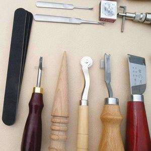 Planet Gates 18 PCS a SET Leather Craft Punch Tools Kit Stitching Carving Working Sewing Saddle Groover  WA134 T0.2