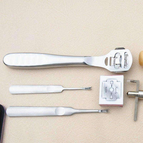 Planet Gates 18 PCS a SET Leather Craft Punch Tools Kit Stitching Carving Working Sewing Saddle Groover  WA134 T0.2